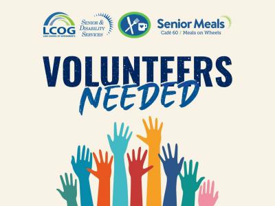 Image of text that says volunteers needed